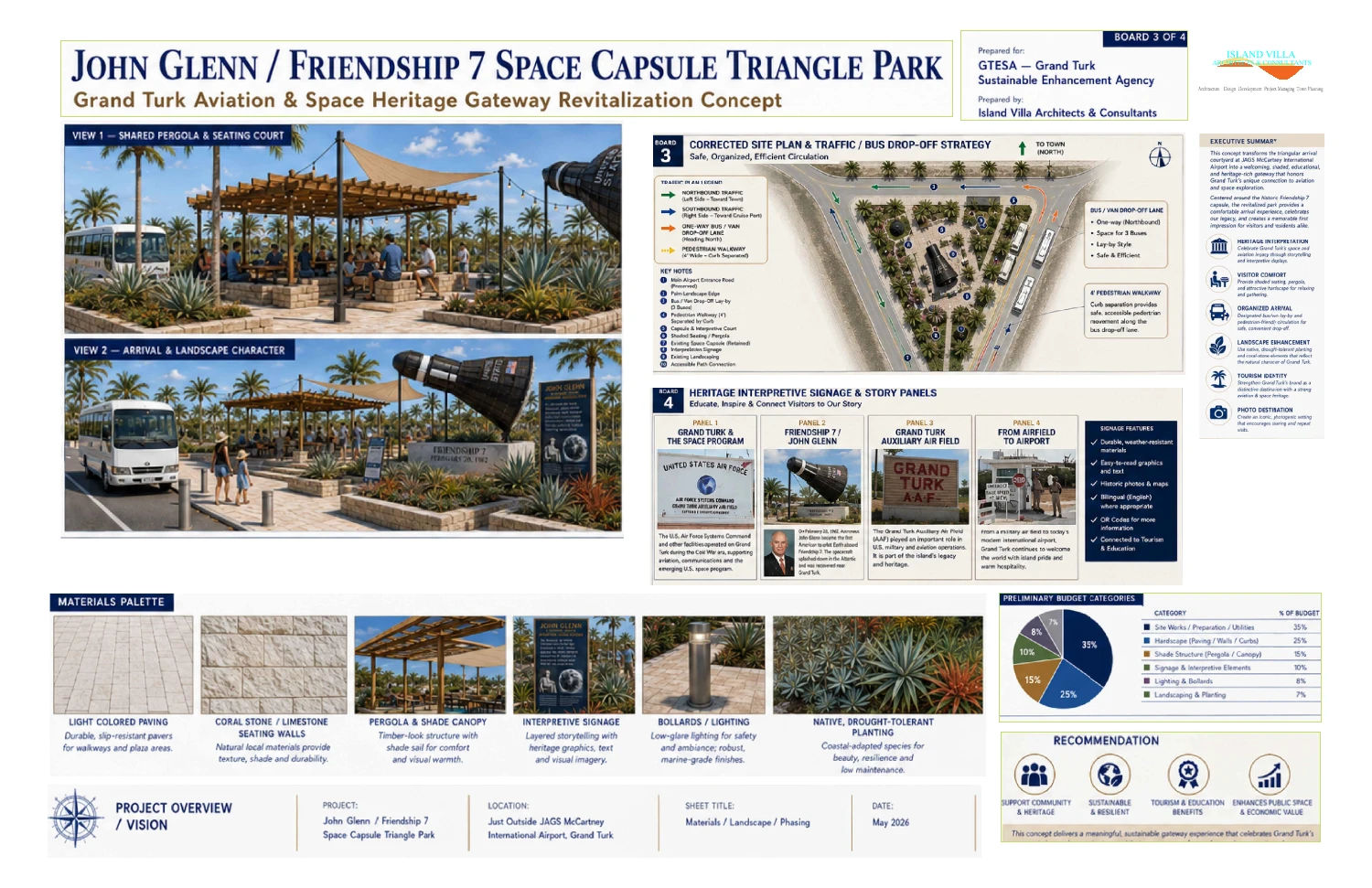 Friendship 7 Space Capsule Triangle Park - heritage gateway revitalization